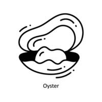 Oyster doodle Icon Design illustration. Food and Drinks Symbol on White background EPS 10 File vector