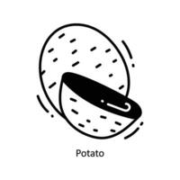 Potato doodle Icon Design illustration. Food and Drinks Symbol on White background EPS 10 File vector