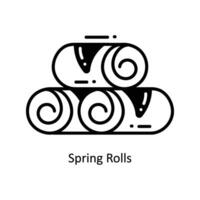 Spring Rolls doodle Icon Design illustration. Food and Drinks Symbol on White background EPS 10 File vector