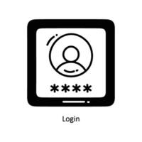 Login doodle Icon Design illustration. Ecommerce and shopping Symbol on White background EPS 10 File vector