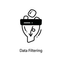 Data Filtering doodle Icon Design illustration. Networking Symbol on White background EPS 10 File vector