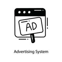 Advertising System doodle Icon Design illustration. Marketing Symbol on White background EPS 10 File vector