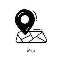 Map doodle Icon Design illustration. Travel Symbol on White background EPS 10 File vector