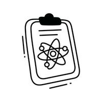 Biophysics clipboard doodle Icon Design illustration. Science and Technology Symbol on White background EPS 10 File vector