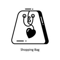 Shopping Bag doodle Icon Design illustration. Ecommerce and shopping Symbol on White background EPS 10 File vector