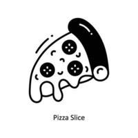 Pizza Slice doodle Icon Design illustration. Food and Drinks Symbol on White background EPS 10 File vector