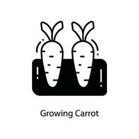 Growing Carrot doodle Icon Design illustration. Agriculture Symbol on White background EPS 10 File vector