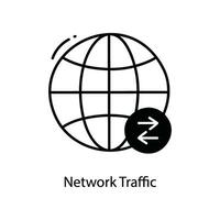 Network Traffic doodle Icon Design illustration. Networking Symbol on White background EPS 10 File vector