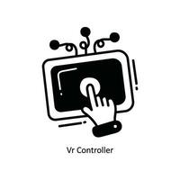 vr controlador garabatear icono diseño ilustración. colegio y estudiar símbolo en blanco antecedentes eps 10 archivo vector