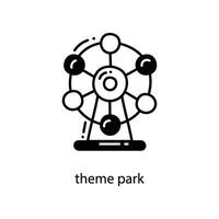 Theme Park doodle Icon Design illustration. Travel Symbol on White background EPS 10 File vector