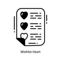 Wishlist Heart doodle Icon Design illustration. Ecommerce and shopping Symbol on White background EPS 10 File vector