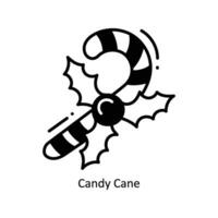 Candy Cane doodle Icon Design illustration. Food and Drinks Symbol on White background EPS 10 File vector