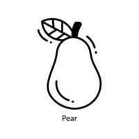 Pear doodle Icon Design illustration. Food and Drinks Symbol on White background EPS 10 File vector