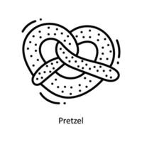 Pretzel doodle Icon Design illustration. Food and Drinks Symbol on White background EPS 10 File vector