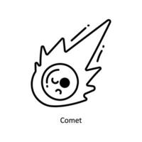 Comet doodle Icon Design illustration. Space Symbol on White background EPS 10 File vector