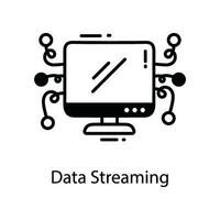 Data Streaming doodle Icon Design illustration. Networking Symbol on White background EPS 10 File vector