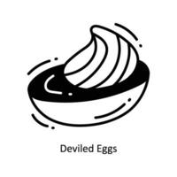 muy condimentado huevos garabatear icono diseño ilustración. comida y bebidas símbolo en blanco antecedentes eps 10 archivo vector