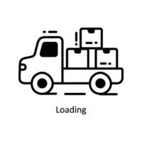 Loading doodle Icon Design illustration. Logistics and Delivery Symbol on White background EPS 10 File vector