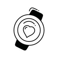 Smart watch doodle Icon Design illustration. Science and Technology Symbol on White background EPS 10 File vector