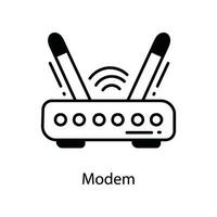 Modem doodle Icon Design illustration. Networking Symbol on White background EPS 10 File vector