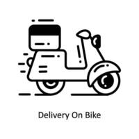 Delivery On Bike doodle Icon Design illustration. Logistics and Delivery Symbol on White background EPS 10 File vector