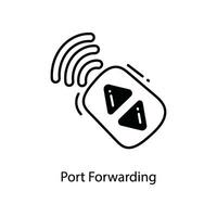 Port Forwarding doodle Icon Design illustration. Networking Symbol on White background EPS 10 File vector