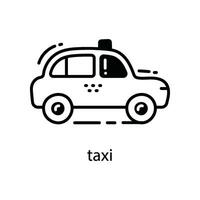 Taxi garabatear icono diseño ilustración. viaje símbolo en blanco antecedentes eps 10 archivo vector