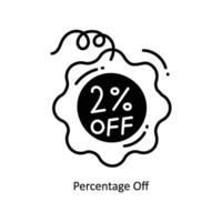 Percentage Off doodle Icon Design illustration. Ecommerce and shopping Symbol on White background EPS 10 File vector