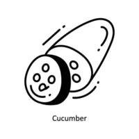 Cucumber doodle Icon Design illustration. Food and Drinks Symbol on White background EPS 10 File vector