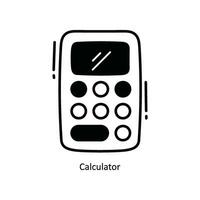 Calculator doodle Icon Design illustration. School and Study Symbol on White background EPS 10 File vector
