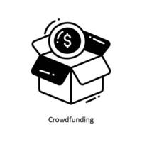 Crowd funding doodle Icon Design illustration. Startup Symbol on White background EPS 10 File vector