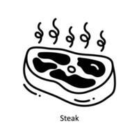 Steak doodle Icon Design illustration. Food and Drinks Symbol on White background EPS 10 File vector