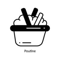 Poutine doodle Icon Design illustration. Food and Drinks Symbol on White background EPS 10 File vector