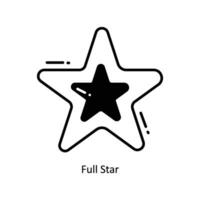 Full Star doodle Icon Design illustration. Ecommerce and shopping Symbol on White background EPS 10 File vector