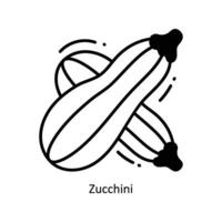 Zucchini doodle Icon Design illustration. Food and Drinks Symbol on White background EPS 10 File vector