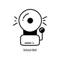 School Bell doodle Icon Design illustration. School and Study Symbol on White background EPS 10 File vector