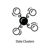 Data Clusters doodle Icon Design illustration. Networking Symbol on White background EPS 10 File vector