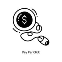 Pay Per Click doodle Icon Design illustration. Startup Symbol on White background EPS 10 File vector