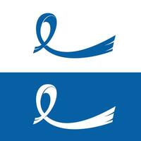 Cancer Awareness Blue Ribbon  Vector Template Design.