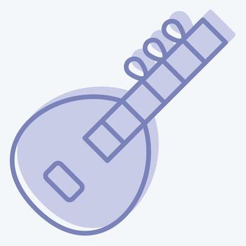 icono sitar relacionado a India símbolo. dos tono estilo. sencillo diseño editable. sencillo ilustración vector