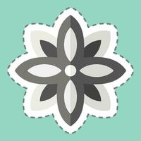 Sticker line cut Anise. related to India symbol. simple design editable. simple illustration vector