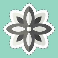 Sticker line cut Anise. related to India symbol. simple design editable. simple illustration vector