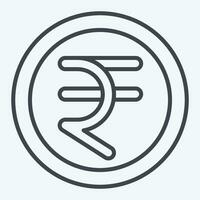 Icon Rupee. related to India symbol. line style. simple design editable. simple illustration vector