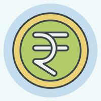 Icon Rupee. related to India symbol. color mate style. simple design editable. simple illustration vector