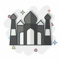 Icon Taj Mahal. related to India symbol. comic style. simple design editable. simple illustration vector