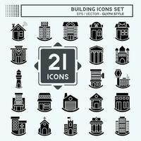 Icon Set Building. related to Icon Construction symbol. glyph style. simple design editable. simple illustration vector