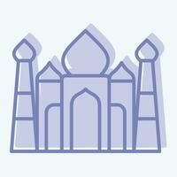Icon Taj Mahal. related to India symbol. two tone style. simple design editable. simple illustration vector