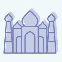 Icon Taj Mahal. related to India symbol. two tone style. simple design editable. simple illustration vector