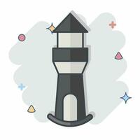 Icon Lighthouse. related to Icon Building symbol. comic style. simple design editable. simple illustration vector