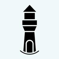 Icon Lighthouse. related to Icon Building symbol. glyph style. simple design editable. simple illustration vector